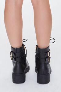 BLACK Buckled Lace-Up Booties, image 3