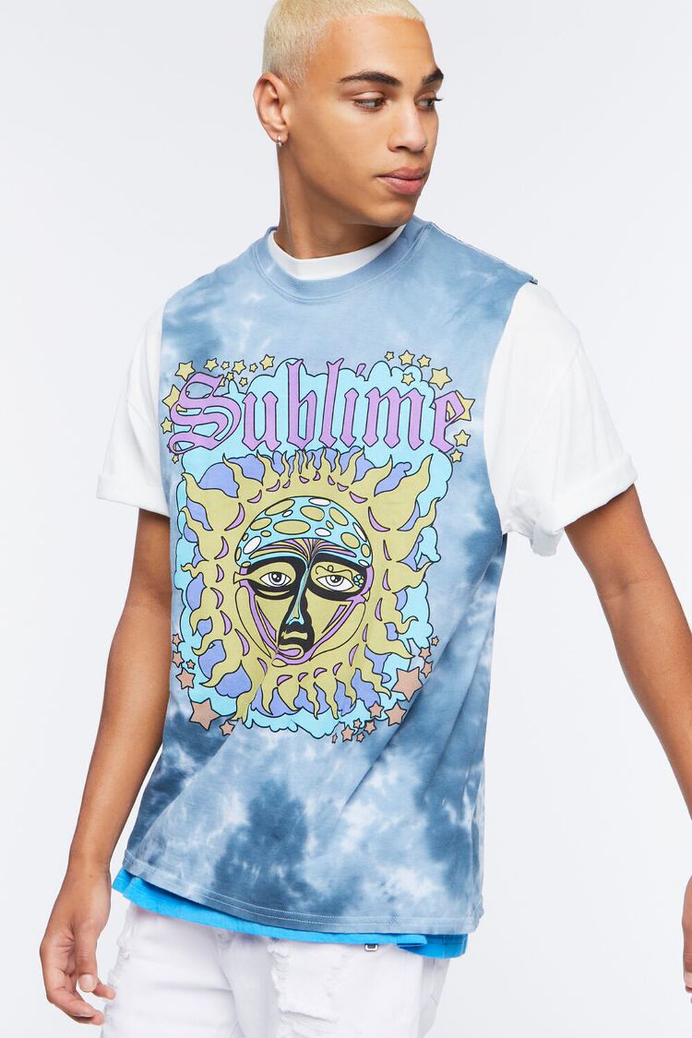 BLUE/MULTI Sublime Graphic Muscle Tee, image 1