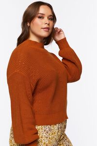 GINGER Plus Size Ribbed Mock Neck Sweater, image 2