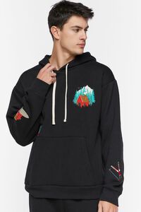 BLACK/MULTI Embroidered Cabin Hoodie, image 1