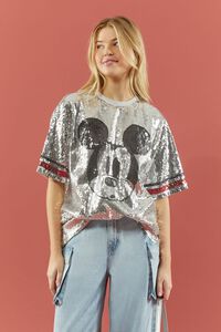 SILVER/MULTI Disney Mickey Mouse Sequin Tee, image 7