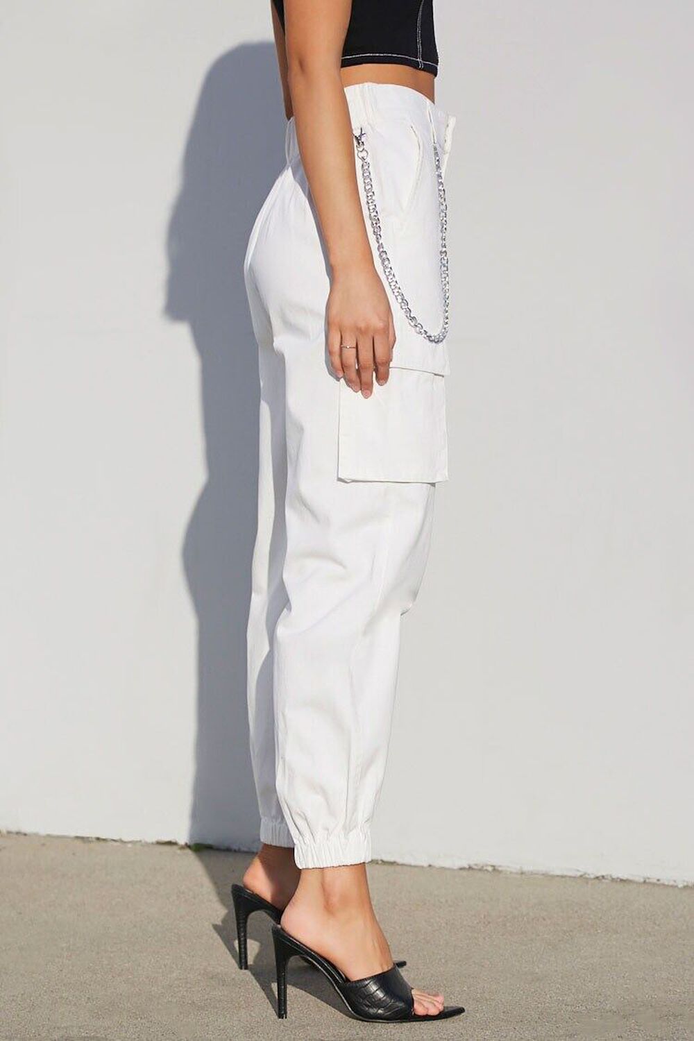 IVORY Londyn Curb Chain Cargo Pants, image 3