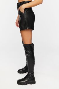 BLACK Faux Leather Bermuda Shorts, image 3