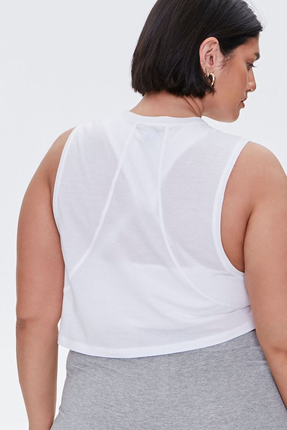 WHITE Plus Size Active Muscle Tee, image 3