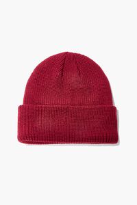 RED Kids Ribbed Knit Beanie (Girls + Boys), image 1