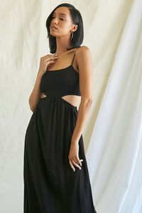 BLACK Smocked Cutout Maxi Dress, image 1