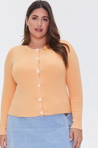 CANTALOUPE Plus Size Ribbed Cardigan Sweater, image 1