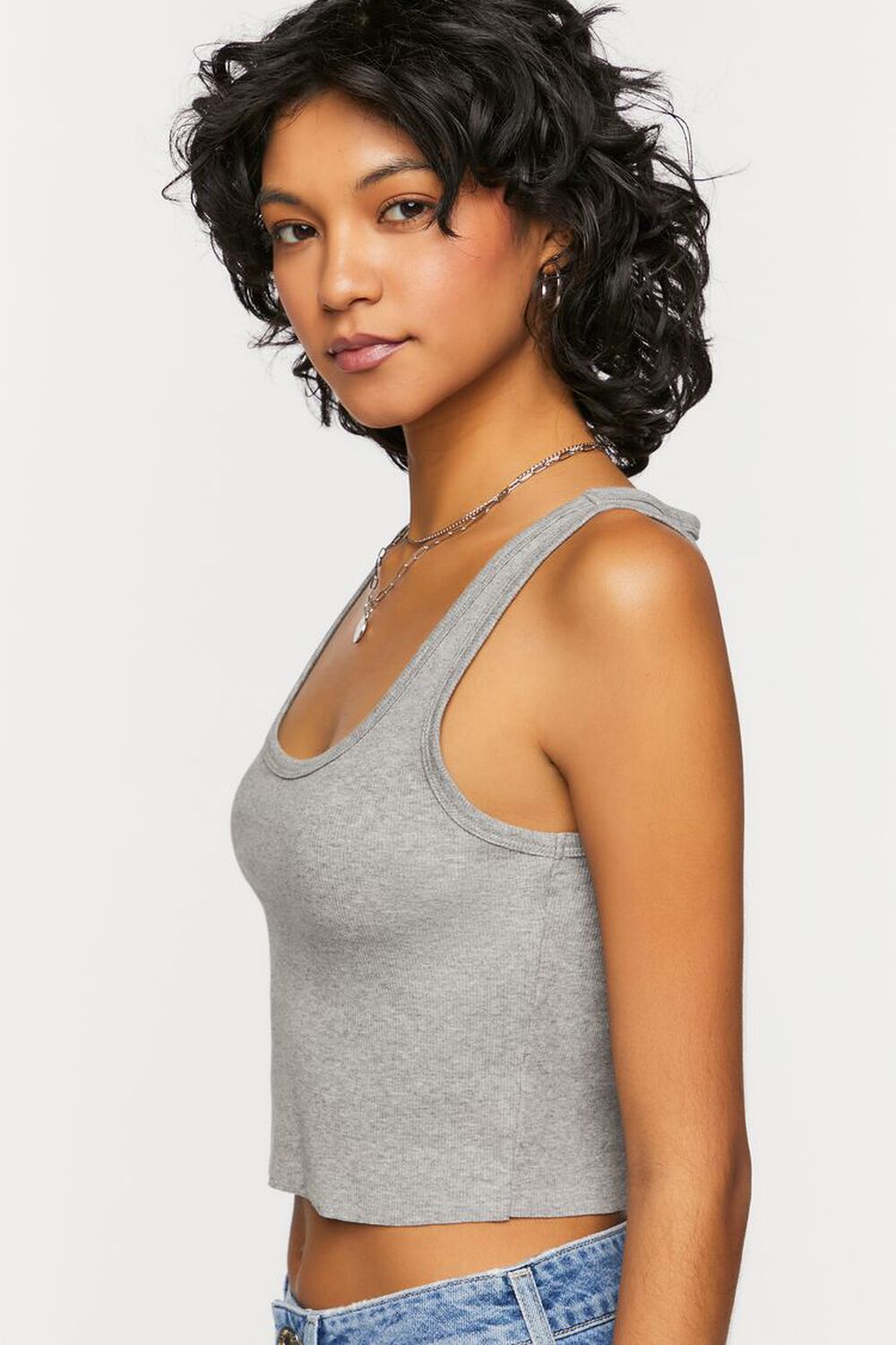 HEATHER GREY Cropped Tank Top, image 2