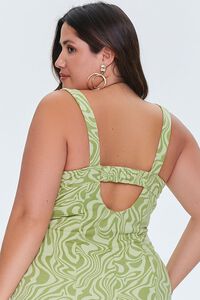 GREEN/MULTI Plus Size Marble Print Mini Dress, image 6