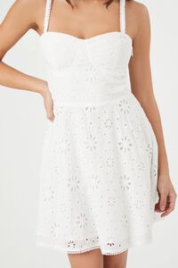 WHITE Floral Eyelet Bustier Mini Dress, image 5