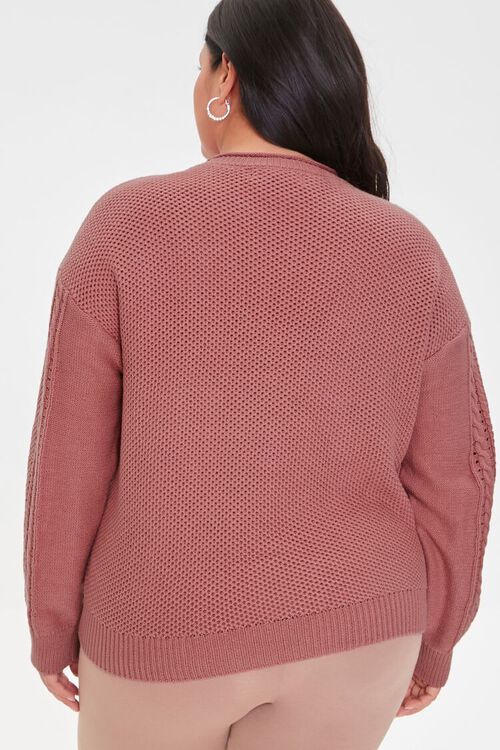 MAUVE Plus Size Honeycomb Sweater, image 3