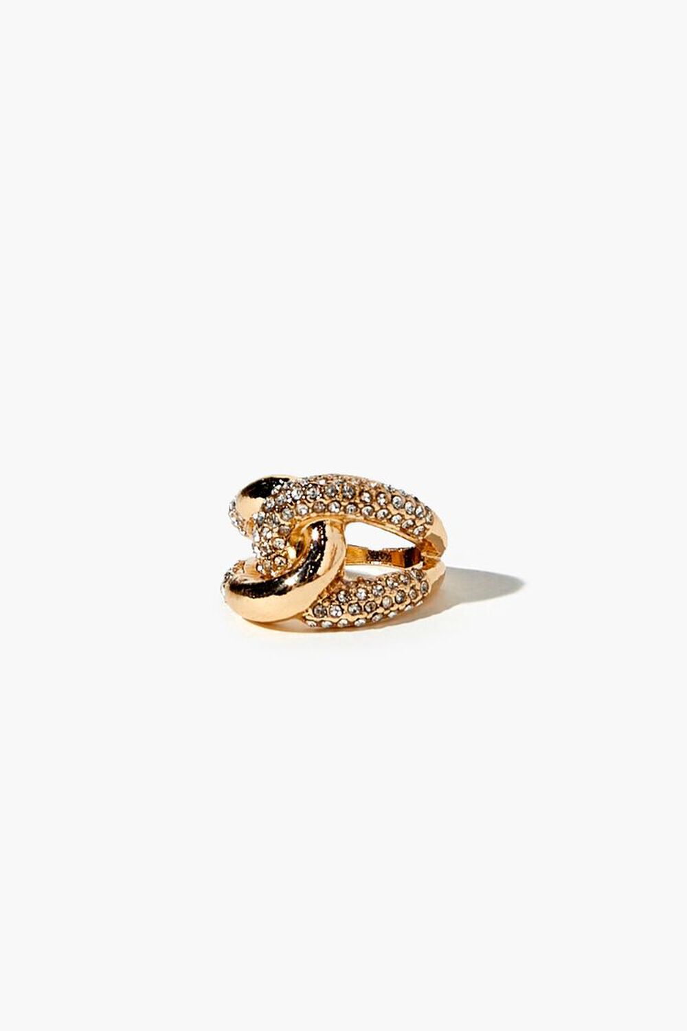 GOLD/CLEAR Rhinestone Cocktail Ring, image 2