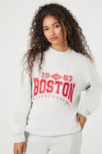 Forever 21 Women's Boston Graphic Pullover in Birch Medium