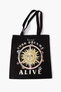 BLACK/MULTI Keep Your Dreams Alive Graphic Tote Bag, image 3