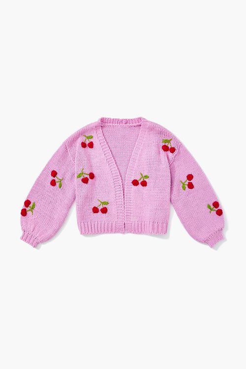 PINK/MULTI Girls Cherry Cardigan Sweater (Kids), image 1
