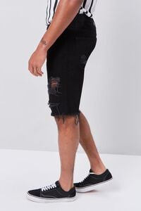 BLACK Distressed Denim Shorts, image 3