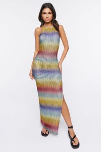BLACK/MULTI Colorblock Abstract Print Maxi Dress, image 4