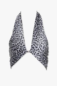 BLACK/MULTI Leopard Print Halter Bikini Top, image 1