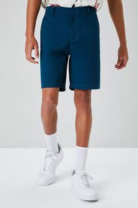 DARK BLUE Pocket Vented-Hem Shorts, image 2