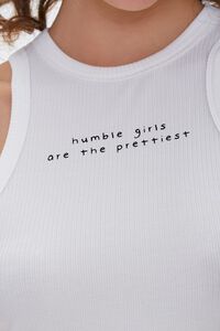 WHITE/BLACK Humble Girls Graphic Tank Top, image 5
