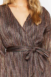 Glitter Knit Mini Wrap Dress, image 5