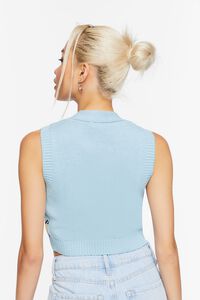 BLUE/BURGUNDY Plaid Cropped Sweater Vest, image 3
