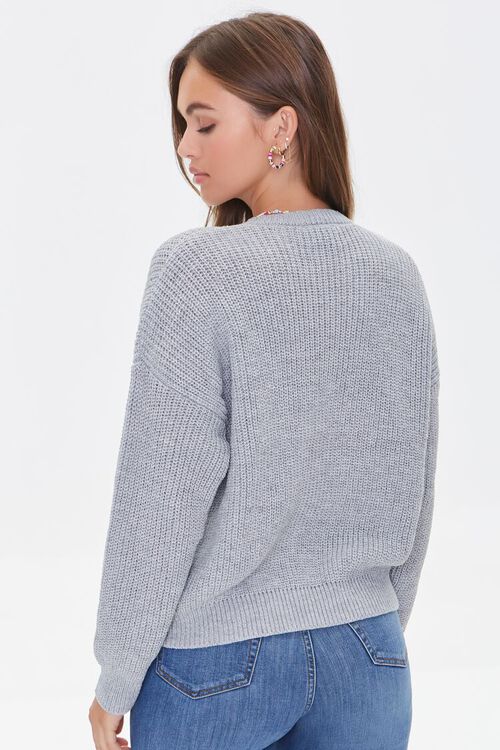 HEATHER GREY Ribbed Drop-Sleeve Sweater, image 3