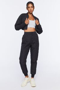 BLACK Active Quilted Bomber Jacket, image 4