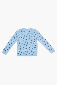 BLUE/BLACK Girls Butterfly Print Cardigan Sweater (Kids), image 2