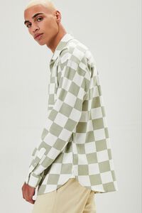 SAGE/WHITE Checkered Button-Front Shirt, image 6