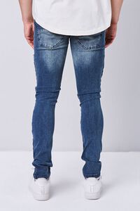 LIGHT DENIM Frayed Stonewash Slim-Fit Jeans, image 4
