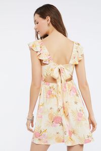 Starfish Print Tie-Back Mini Dress, image 3