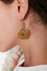 ORANGE/GOLD Citrus Pendant Drop Earrings, image 1