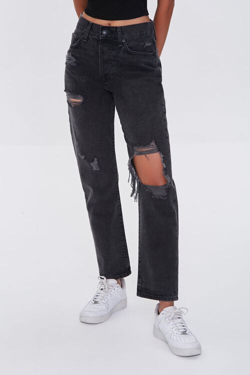 WASHED BLACK Premium Classic Mom Jeans, image 2