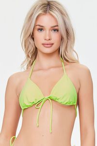 LIME Triangle Halter Bikini Top, image 1
