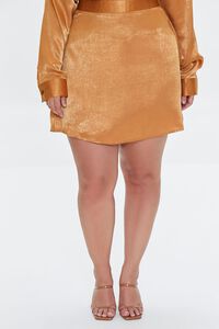 MAPLE Plus Size Satin Mini Skirt, image 2