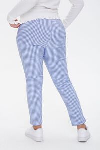 BLUE/WHITE Plus Size Gingham Skinny Pants, image 4