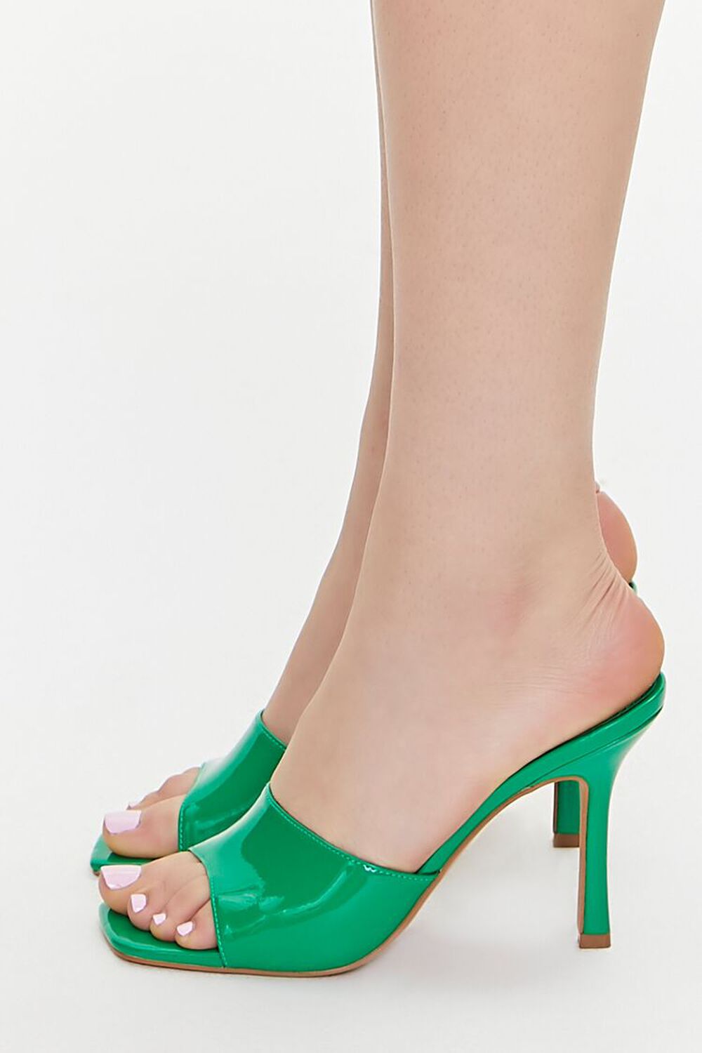 GREEN Faux Patent Leather Stiletto Heels, image 2