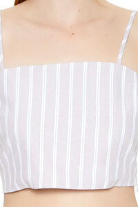 GREY/WHITE Striped Cropped Cami, image 5