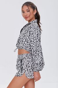 BLACK/WHITE Active Floral Cropped Anorak, image 2