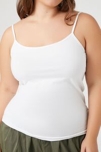 WHITE Plus Size Cotton-Blend Basic Cami, image 5