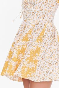 CREAM/YELLOW Reworked Floral Mini Dress, image 6