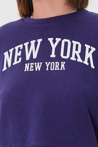 NAVY/WHITE Fleece New York Graphic Pullover, image 5