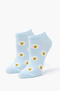 BLUE/MULTI Daisy Print Ankle Socks, image 1