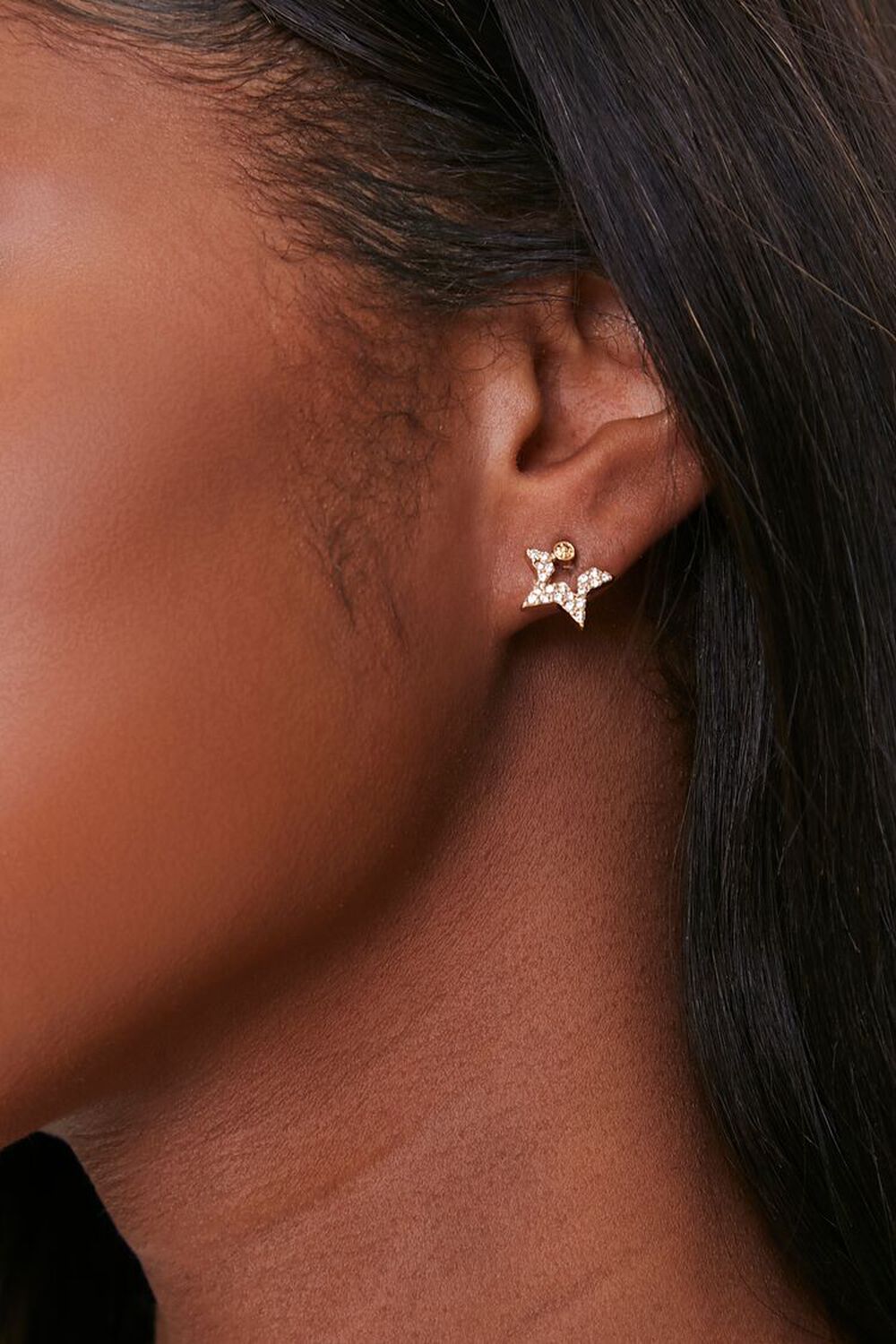 GOLD Star Charm Stud Earrings, image 1