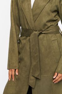 Faux Suede Trench Coat, image 6