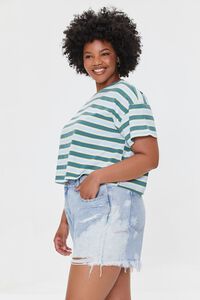 Plus Size Striped Cropped Tee, image 2