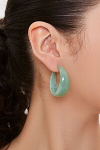 Marble Open-End Hoop Earrings, image 2