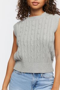 HEATHER GREY Cable Knit Sweater Vest, image 5