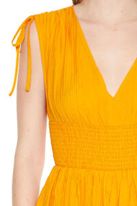 VIBRANT ORANGE Self-Tie V-Neck Mini Dress, image 5